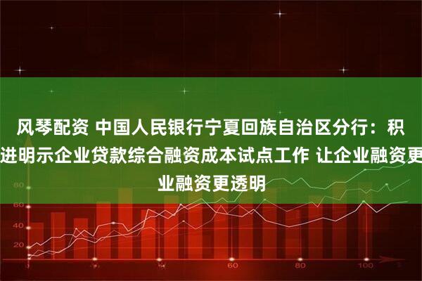 风琴配资 中国人民银行宁夏回族自治区分行：积极推进明示企业贷款综合融资成本试点工作 让企业融资更透明