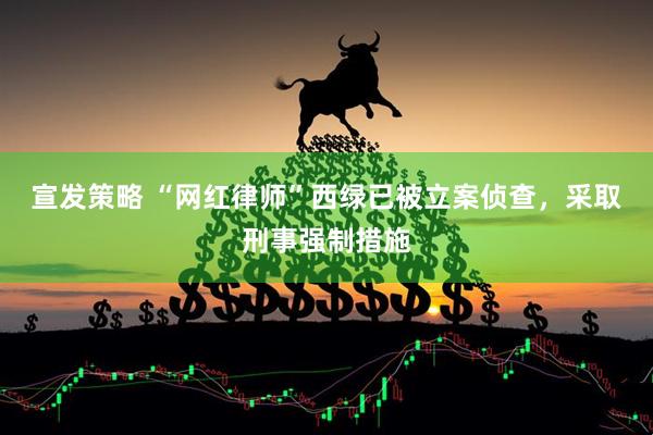 宣发策略 “网红律师”西绿已被立案侦查，采取刑事强制措施