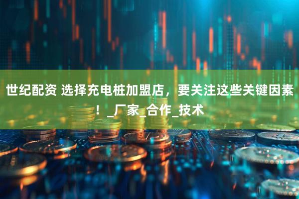 世纪配资 选择充电桩加盟店，要关注这些关键因素！_厂家_合作_技术