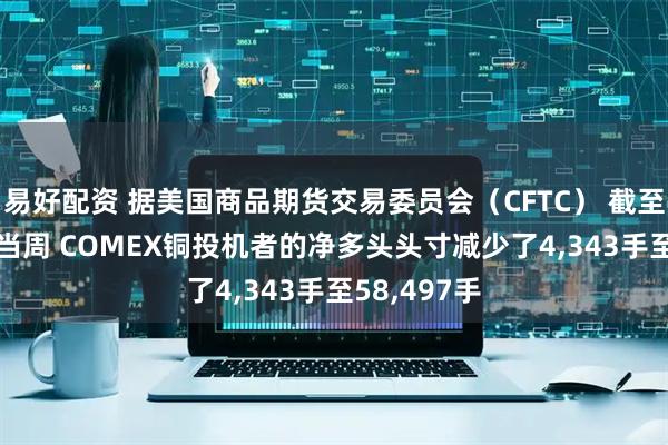 易好配资 据美国商品期货交易委员会（CFTC） 截至11月25日当周 COMEX铜投机者的净多头头寸减少了4,343手至58,497手